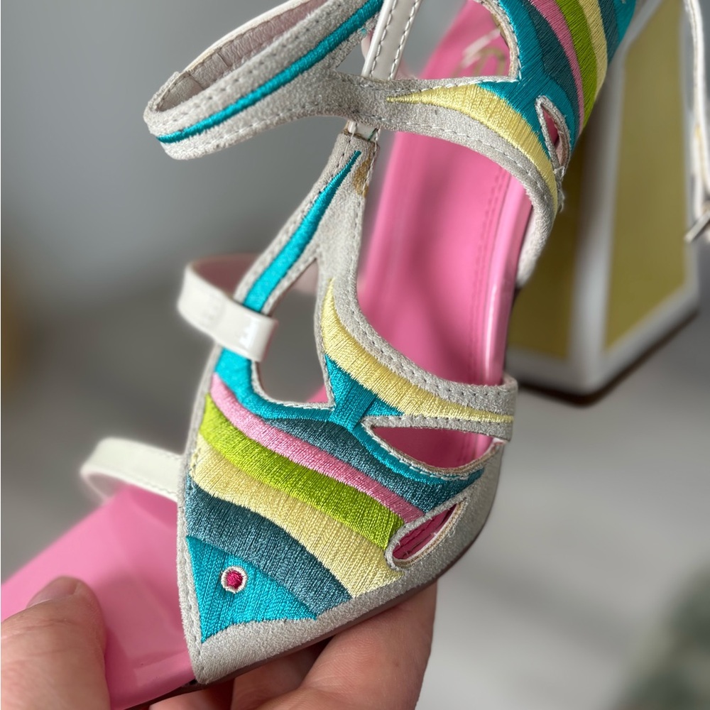 Vibrant Multicolor Strappy Heels